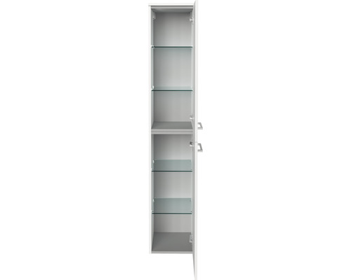 Armoire haute de salle de bain avec portes en verre