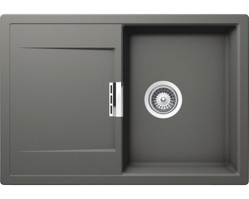 Évier encastrable Schock Mono D-100S A 740 x 510 mm silverstone MOND100SASIL Évier de cuisine en granit avec égouttoir et bonde à panier