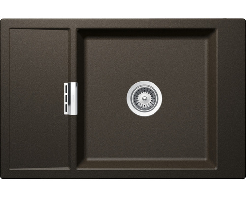 Évier à fleur de plan Schock Mono D-100XS FB 780 x 510 mm bronze MOND100XSFBBRO1 Évier avec égouttoir et bonde à panier