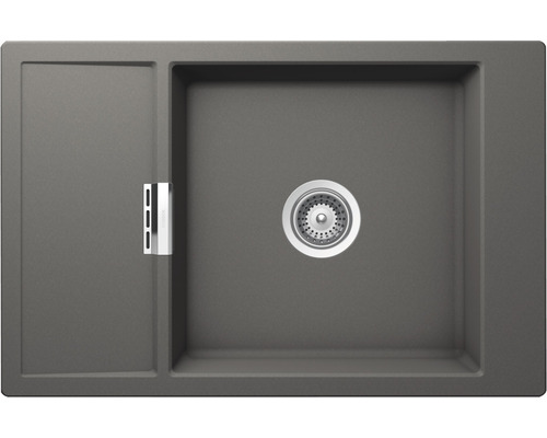 Évier à intégrer Schock Mono D-100XS U 780 x 510 mm silverstone MOND100XSUSIL1 Évier en granit avec égouttoir et bonde à panier