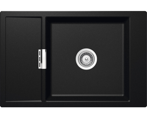Évier à fleur de plan Schock Mono D-100XS FB 780 x 510 mm magma MOND100XSFBMAG1 Évier de cuisine noir avec égouttoir et panier filtrant