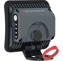 Logo Scangrip. Lampe de travail LED avec indicateur de batterie et port USB