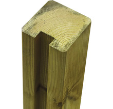 Poteau en bois pour clôtures avec rainure