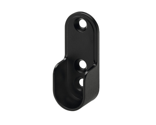 Support pour barre de penderie ovale Ø 15/30 mm noir 10 pièces Support de tringle à vêtements en métal avec trous de fixation