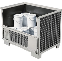 Insert de conteneur grillagé pour conteneur grillagé Euro avec évidement avant plastique noir