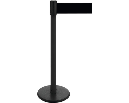 Système de barrière Traffico type 2.9 poteau noir sangle noire 1000 mm