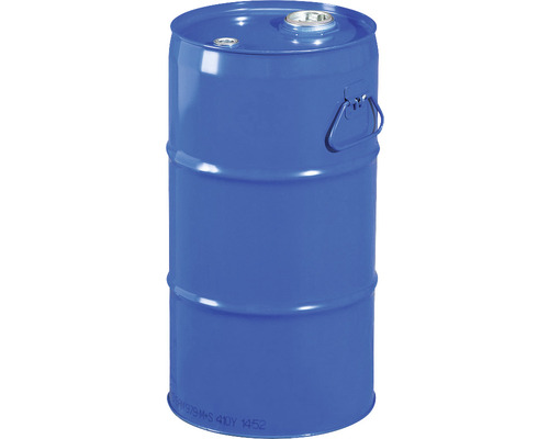 Blaues Stahlfass mit zwei Öffnungen und Tragegriffen