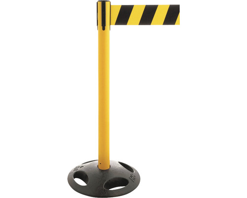 Système de barrière Traffico type 2.6 poteau jaune sangle jaune/noir 1000 mm