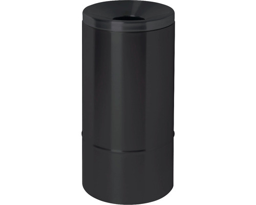 Corbeille à papier auto-extinguible acier inoxydable noir 50 l Poubelle en métal