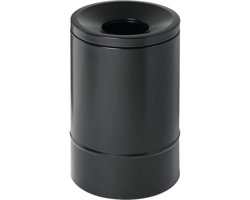 Corbeille à papier auto-extinguible acier inoxydable noir 15 l Cendrier sur pied noir pour l''extérieur