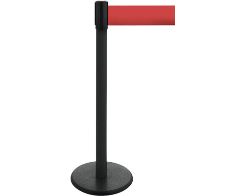 Système de barrière Traffico type 2.9 poteau noir sangle rouge 1000 mm