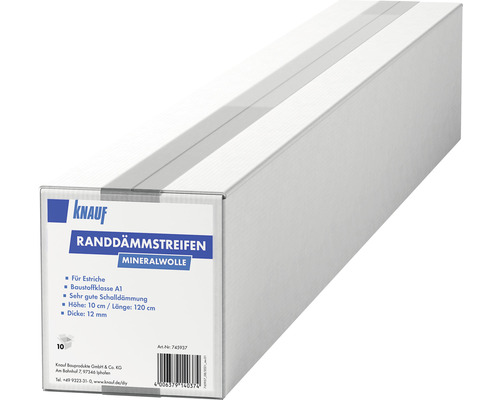 Bandes de rive Knauf laine minérale pour chape 1200 x 100 mm paquet = 10 pces-0