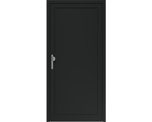 Porte de service A04 1000x2000 mm tirant gauche blanc/anthracite avec remplissage PVC avec jeu de poignées, cylindre profilé