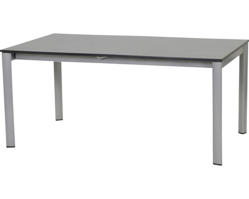 Gartentisch Sieger Vivodur ausziehbar 3980-50 165 x 95 cm Gestell aus Aluminium in graphit, Gartentischplatte aus vivodur® in Schieferdekor anthrazit Rechteckiger Tisch mit Metallgestell