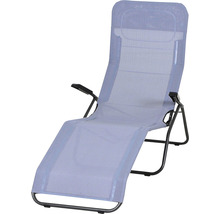 Chaise longue de jardin réglable avec cadre en acier et revêtement en textile