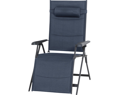 Campingstuhl Siena Garden Relax Premium blau Alu, 2D Mesh Verstellbarer Campingstuhl mit Kopfstütze