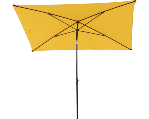 City Mittelstockschirm Siena Garden anthrazit/gelb 140x210 cm Rechteckiger Sonnenschirm mit Mittelstock