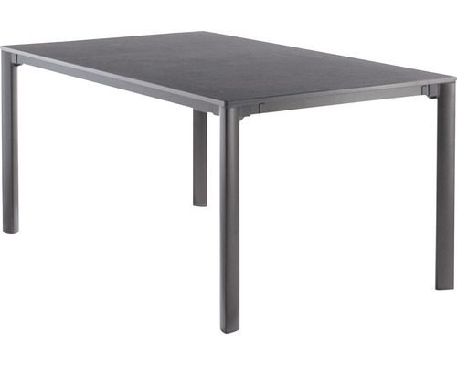 Table de jardin Sieger Vivodur extensible 3985-55 165 x 95 cm support en aluminium en gris fer, plan de table de jardin en vivodur® en décor ardoise anthracite Table de jardin rectangulaire avec quatre pieds