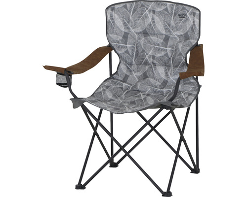 Fauteuil de camping en alu pliant Siena Garden Natura cuir PU Chaise de camping avec motif de feuilles et porte-gobelet
