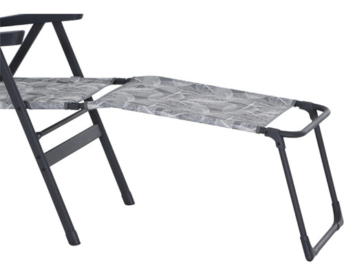 Repose-pieds Siena Garden pour chaise de camping Natura aluminium Bain de soleil pliant avec cadre en acier et revêtement en textile
