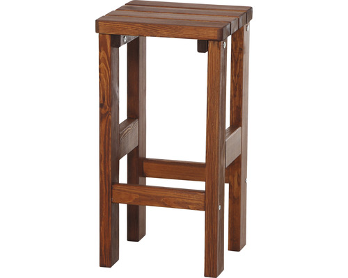 Tabouret de bar Natura Tessin 39x39x76 cm bois de pin brun, démonté en carton Tabouret en bois pour l''intérieur