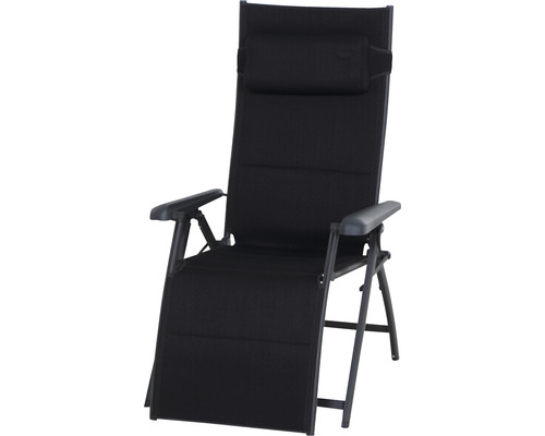 Campingstuhl Siena Garden Relax Premium anthrazit Alu/ 2D Mesh Verstellbarer Relaxsessel für den Aussenbereich mit Kopfstütze und Armlehnen.