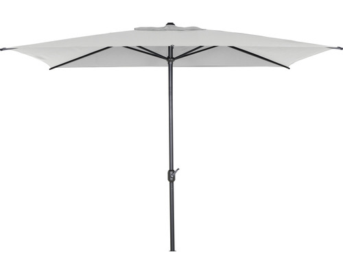 Parasol à mât centré Isa Siena Garden 200 x 300 cm anthracite/stone Parasol rectangulaire avec manivelle et mât central