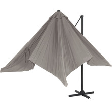Parasol déporté gris avec support noir