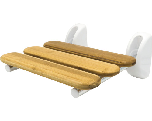 Siège rabattable de douche RIDDER Pro avec surface d'assise en bambou