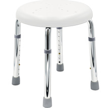 Tabouret de douche avec pieds réglables en métal et assise en plastique