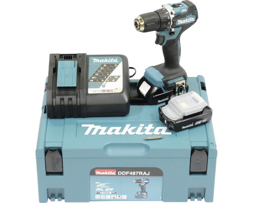Kit de perceuse-visseuse sans fil Makita avec chargeur, batterie et coffret de transport