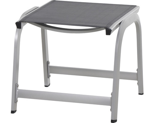 Hocker Siena Garden Tesoro K/D silber Aluminium, Textilbezug grau Fußhocker aus Aluminium und Textil