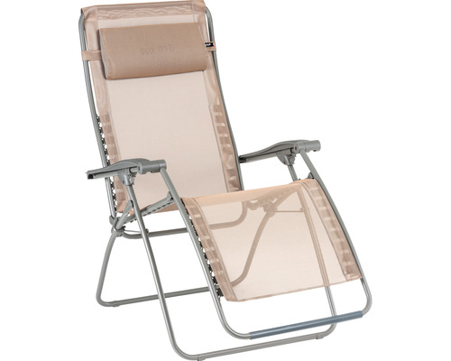 Relaxsessel Lafuma Relax RSXA Clip, Batyline canyon Batyline canyon / Stahl titane Gartensessel mit verstellbarer Rückenlehne und Kopfkissen