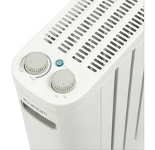 Gros plan d''un radiateur avec réglage de la température et interrupteur marche/arrêt.
