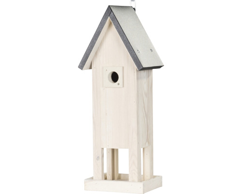 Nichoir, mangeoire pour oiseaux Siena Garden pointu extra Ø 32 mm 15 x 19 x 50 cm crème