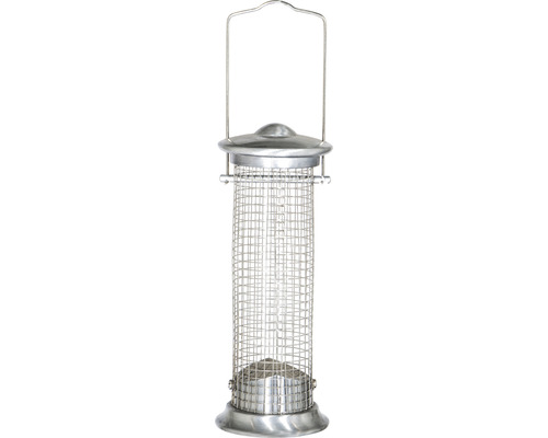 Mangeoire colonne pour oiseaux Siena Garden Aluminium Line Ø 9 x 24 cm Mangeoire à oiseaux en métal avec dispositif de suspension