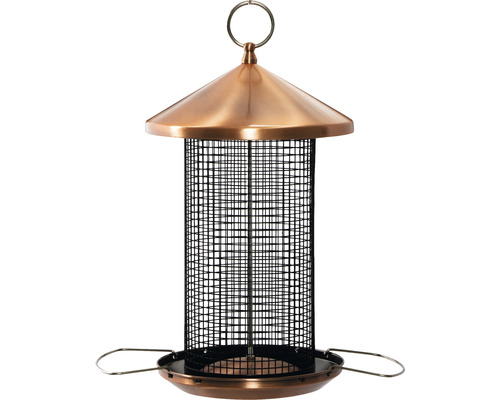 Mangeoire colonne pour oiseaux Siena Garden Copper Line 19 x 19 x 31 cm Mangeoire à oiseaux avec fil métallique et dispositif de suspension
