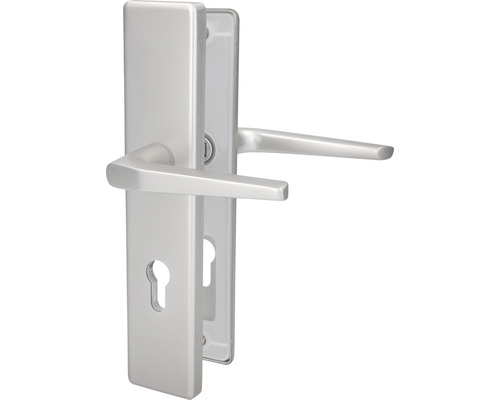 Ferrure de protection cylindre profilé Tira II 72 mm poignée/poignée Alu F9 anodisé Garniture de poignée de porte avec rosette de clé