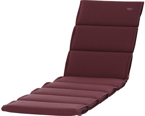Galette d'assise pour chaise longue Stella 200 x 58 cm vieux rose Coussin rembourré pour chaise longue de jardin