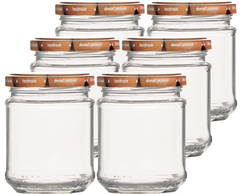 6 bocaux en verre Ortolano 780 ml avec couvercle à vis 86 mm - Tom