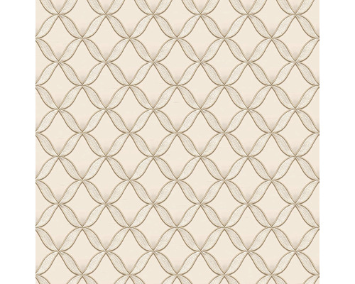 Vliestapete FT221222 Fabric Touch Geometrisch Ornament beige Tapete mit floralem Rankenmuster