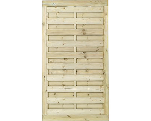Portail à un vantail PLUS Bergen 100 x 180 cm traité en autoclave par imprégnation Clôture en bois à lattes horizontales