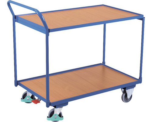 Table servante Classic-Line avec 2 tablettes 835x490 mm acier bleu capacité de charge 250 kg