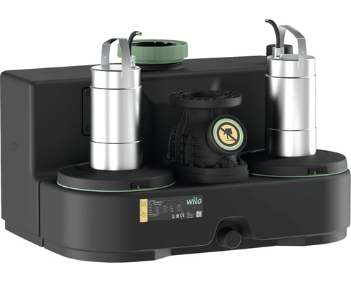 Pompe de relevage pour matières fécales Wilo Drainlift Sani-L. 12M/1 2549907 Station de relevage des eaux usées avec deux pompes submersibles et clapet anti-retour