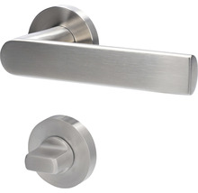 Türdrückergarnitur aus Edelstahl mit Drehriegel
