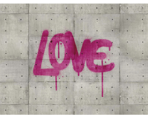 Fototapete Vlies 38265-1 The Wall Betonoptik Love Graffiti 7-tlg. 371 x 280 cm