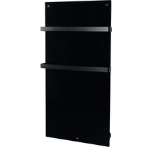 Infrarotheizung EUROM Sani 600 46,5 x 115 cm schwarz 600 W mit Wi-Fi und 2 Handtuchhaltern