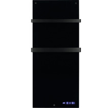 Infrarotheizung EUROM Sani 600 46,5 x 115 cm schwarz 600 W mit Wi-Fi und 2 Handtuchhaltern