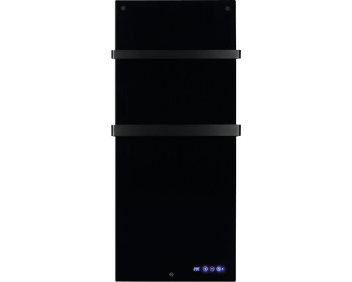 Chauffage infrarouge EUROM Sani 600 46,5 x 115 cm noir 600 W avec Wi-Fi et 2 portes-serviettes