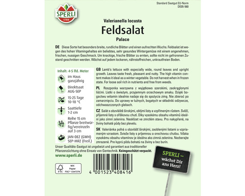 Samenpackung Feldsalat Palace von Sperli